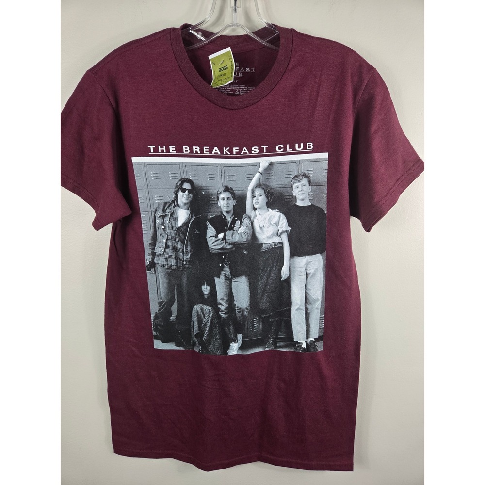 The Breakfast Club Movie Graphic T-Shirt Burgundy Mens Small 80s Retro Quote Tee